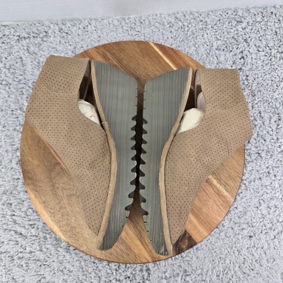 Fly London Ypul Taupe Perforated Peep Toe Ankle Strap Wedge Sandals Womens 39 - Picture 10 of 16